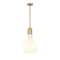 Amherst Mini Pendant shown in the Brushed Brass finish with a Matte White shade