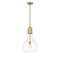 Amherst Mini Pendant shown in the Brushed Brass finish with a Clear shade