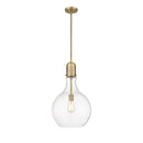 Amherst Pendant shown in the Brushed Brass finish with a Clear shade