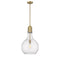 Amherst Pendant shown in the Brushed Brass finish with a Seedy shade