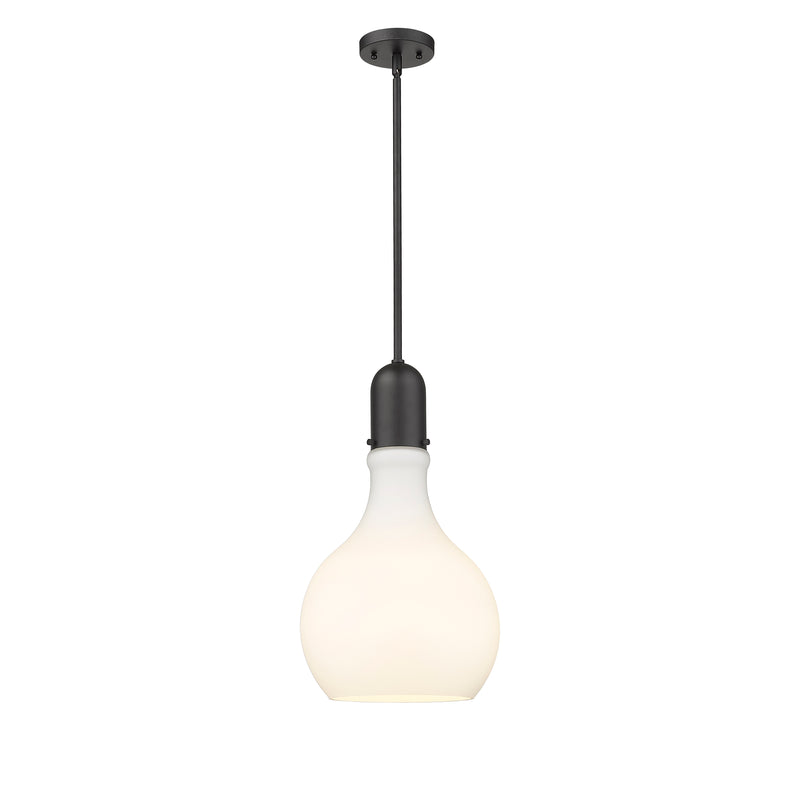 Amherst Mini Pendant shown in the Matte Black finish with a Matte White shade