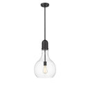 Amherst Mini Pendant shown in the Matte Black finish with a Clear shade