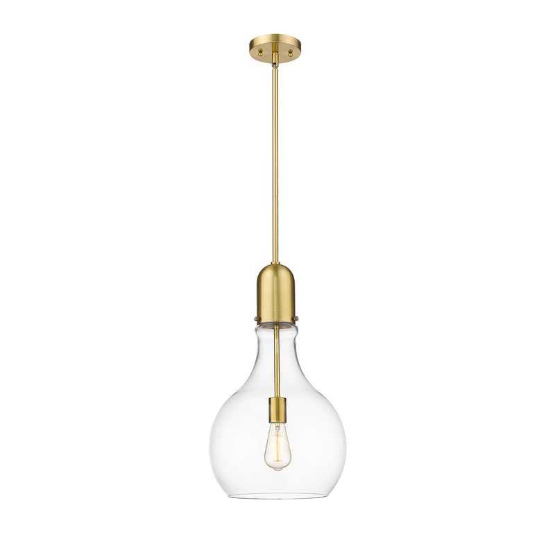 Amherst Mini Pendant shown in the Satin Gold finish with a Clear shade