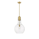 Amherst Pendant shown in the Satin Gold finish with a Clear shade