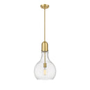 Amherst Mini Pendant shown in the Satin Gold finish with a Seedy shade