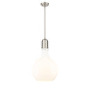 Amherst Pendant shown in the Brushed Satin Nickel finish with a Matte White shade