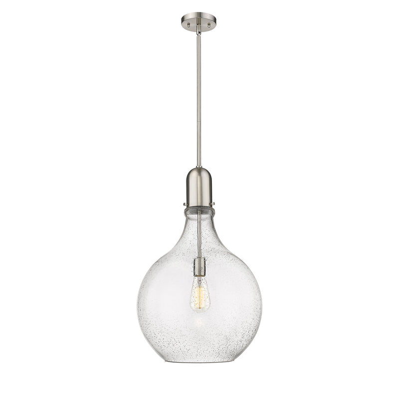 Amherst Pendant shown in the Brushed Satin Nickel finish with a Seedy shade