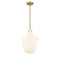 Lowell Mini Pendant shown in the Brushed Brass finish with a Matte White shade