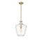 Lowell Mini Pendant shown in the Brushed Brass finish with a Seedy shade