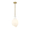 Salem Mini Pendant shown in the Brushed Brass finish with a Matte White shade