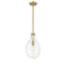 Salem Mini Pendant shown in the Brushed Brass finish with a Clear shade