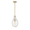 Salem Mini Pendant shown in the Brushed Brass finish with a Seedy shade