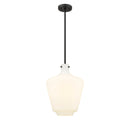 Lowell Mini Pendant shown in the Matte Black finish with a Matte White shade