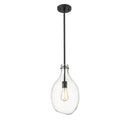 Salem Mini Pendant shown in the Matte Black finish with a Clear shade