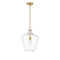 Lowell Mini Pendant shown in the Satin Gold finish with a Clear shade