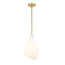 Salem Mini Pendant shown in the Satin Gold finish with a Matte White shade