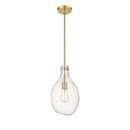 Salem Mini Pendant shown in the Satin Gold finish with a Clear shade