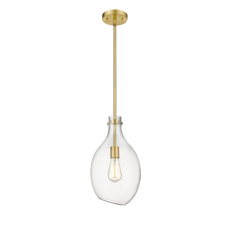 Salem Mini Pendant shown in the Satin Gold finish with a Clear shade