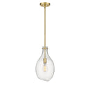 Salem Mini Pendant shown in the Satin Gold finish with a Seedy shade