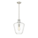 Lowell Mini Pendant shown in the Brushed Satin Nickel finish with a Clear shade