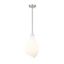 Salem Mini Pendant shown in the Brushed Satin Nickel finish with a Matte White shade