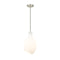 Salem Mini Pendant shown in the Brushed Satin Nickel finish with a Matte White shade