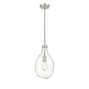 Salem Mini Pendant shown in the Brushed Satin Nickel finish with a Clear shade