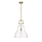 Haverhill Pendant shown in the Brushed Brass finish with a Seedy shade