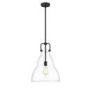 Haverhill Pendant shown in the Matte Black finish with a Clear shade