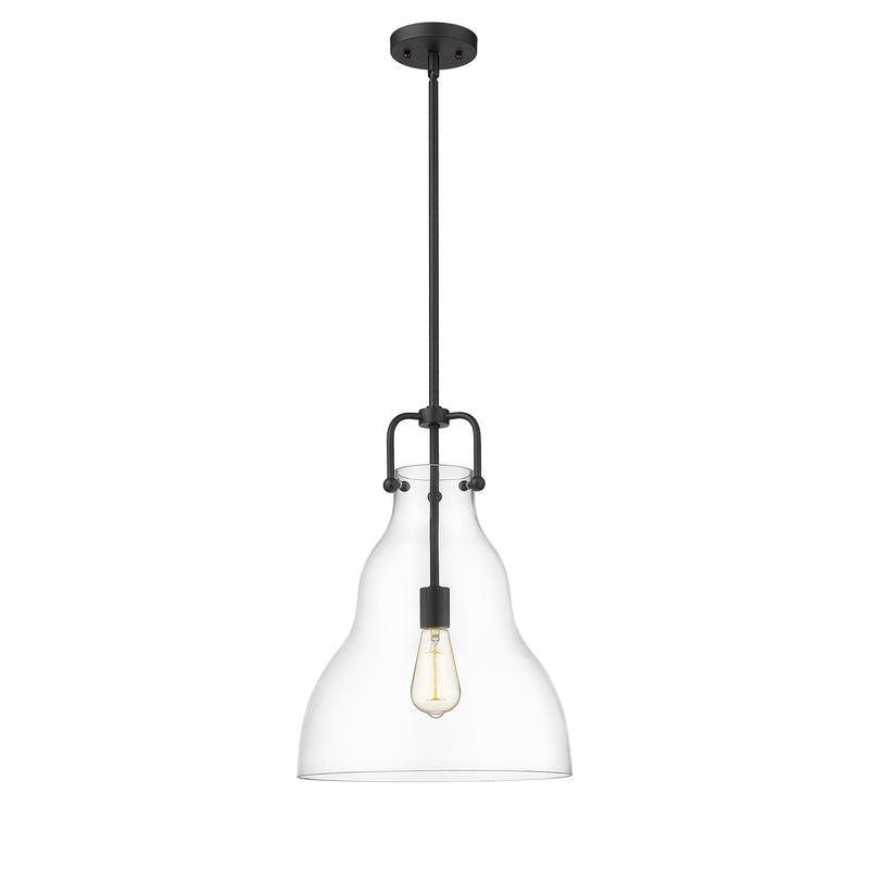 Haverhill Pendant shown in the Matte Black finish with a Clear shade