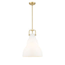 Haverhill Pendant shown in the Satin Gold finish with a Matte White shade