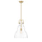 Haverhill Pendant shown in the Satin Gold finish with a Clear shade