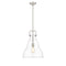 Haverhill Pendant shown in the Brushed Satin Nickel finish with a Clear shade