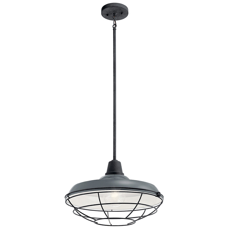 Kichler Pier 1 Light 16" Convertible Pendant Gloss Gray 49993GG