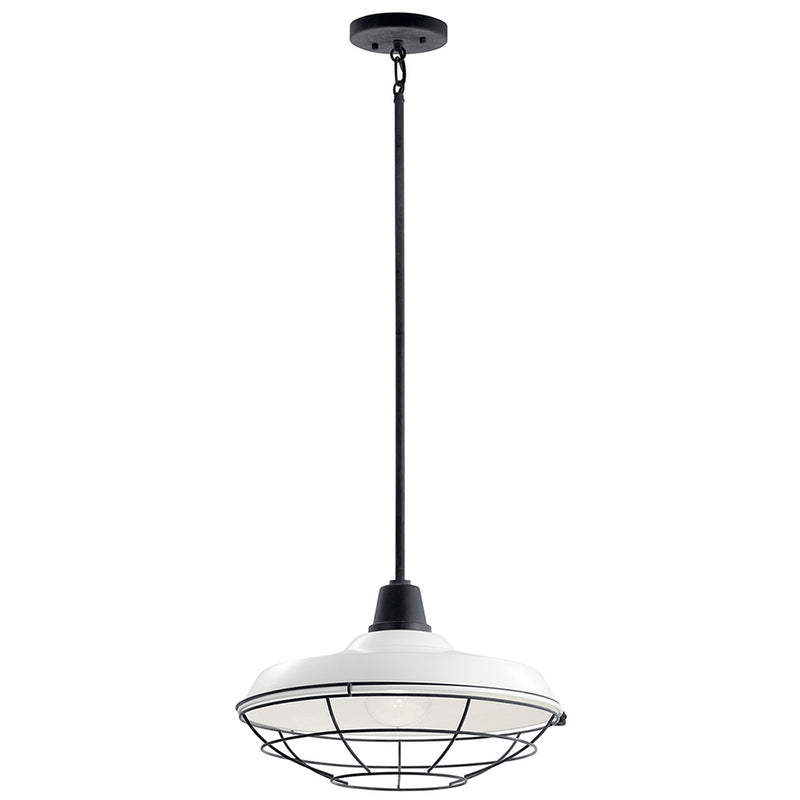 Kichler Pier 1 Light 16" Convertible Pendant White 49993WH