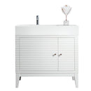 James Martin Linear 36" Single Vanity Glossy White with Glossy White Composite Top 210-V36-GW-GW