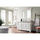 James Martin Brookfield 60" Bright White Single Vanity with 3 cm Carrara Marble Top 147-V60S-BW-3CAR