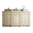 James Martin Bristol 60" Single Vanity Vintage Vanilla with 3 cm Carrara Marble Top 157-V60S-VV-3CAR