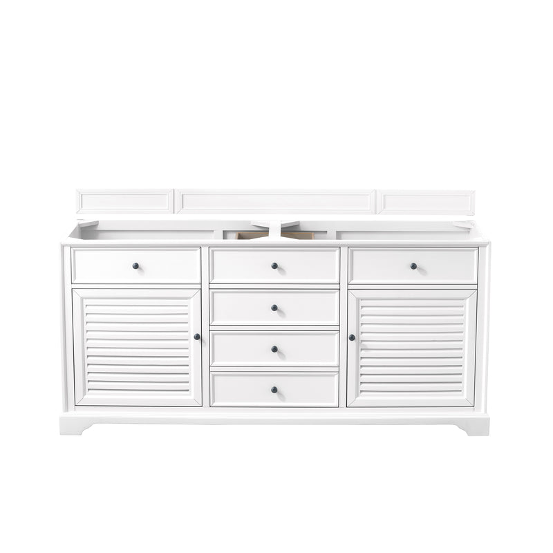 James Martin Savannah 72" Double Vanity Cabinet Bright White 238-104-V72-BW