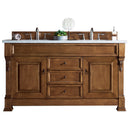 James Martin Brookfield 60" Country Oak Double Vanity with 3 cm Eternal Jasmine Pearl Quartz Top 147-114-5671-3EJP