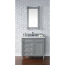 James Martin Brittany 36" Urban Gray Single Vanity with 3 cm Classic White Quartz Top 650-V36-UGR-3CLW