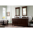 James Martin Brookfield 72" Burnished Mahogany Double Vanity with 3 cm Carrara Marble Top 147-114-5761-3CAR