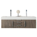 James Martin Mercer Island 59" Double Vanity Ash Gray with Glossy White Composite Top 389-V59D-AGR-A-GW