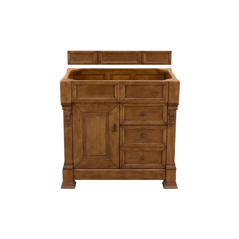 James Martin Brookfield 36" Country Oak Single Vanity with 3 cm Galala Beige Top 147-114-5576-3OGLB