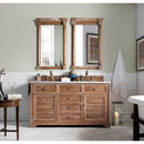 James Martin Savannah 60" Driftwood Double Vanity with 3 cm Carrara Marble Top 238-104-5611-3CAR