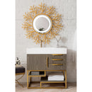 James Martin Columbia 36" Single Vanity Ash Gray Radiant Gold with Glossy White Composite Top 388-V36-AGR-RG-GW