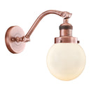 Beacon Sconce shown in the Antique Copper finish with a Matte White shade