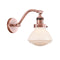 Olean Sconce shown in the Antique Copper finish with a Matte White shade