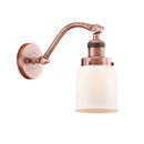 Bell Sconce shown in the Antique Copper finish with a Matte White shade