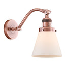 Cone Sconce shown in the Antique Copper finish with a Matte White shade